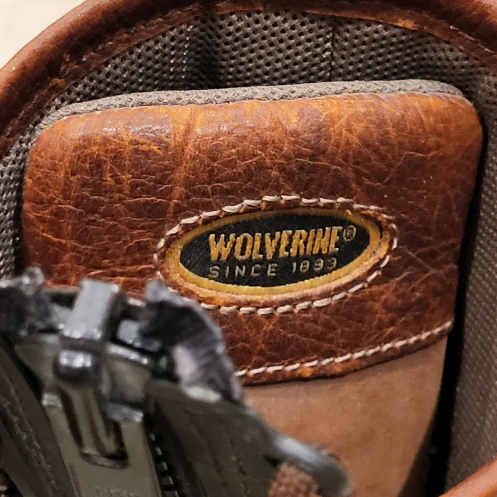 Wolverine size 11 M brown leather zip up boots
